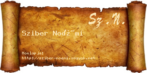Sziber Noémi névjegykártya