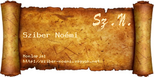 Sziber Noémi névjegykártya